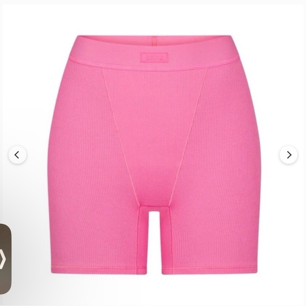 Skims sugar pink Ribbed High-Waist boxer Shorts
